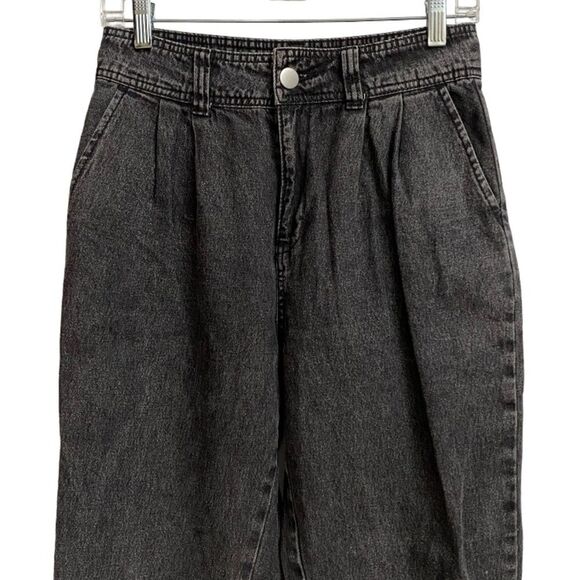 Who What Wear Women's High Waisted Pleated Jeans Size 4 Black Acid Washed Grunge - Picture 2 of 15